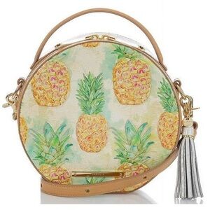 Brahmin NWOT Lane crossbody bag in the Multi Pompano pineapple print leather.